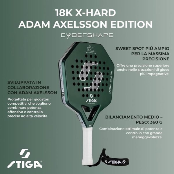 img_1980 STIGA Cybershape 18K Hard - Racchetta Padel Diamante (Adam Axelsson Edition | Potenza e Rigidità)